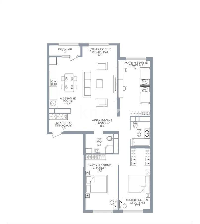 Продажа 4-комнатной квартиры, 122 м², ул. Сатпаева, дом  90/59 стр в Алматы