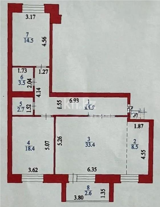 Продажа 3-комнатной квартиры, 100 м², пер. Култобе, дом  11 в Астане - фото 4