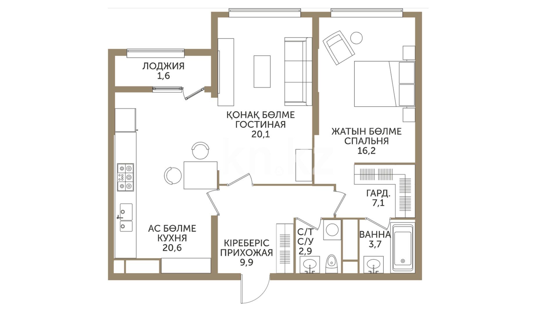 ЖК Estet, 2-комнатная, цена 95 568 200 ₸, 1 157 000 ₸&nbsp;/&nbsp;м²