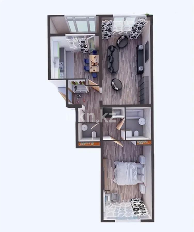 Продажа 2-комнатной квартиры, 68.5 м², ул. 24-я, дом  1/1б стр в Алматы