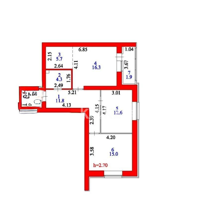 Продажа 3-комнатной квартиры, 68 м² в Астане - фото 8