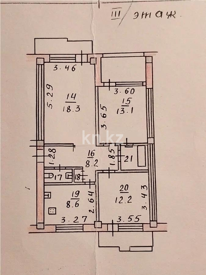 Продажа 3-комнатной квартиры, 65.7 м² в Алматы