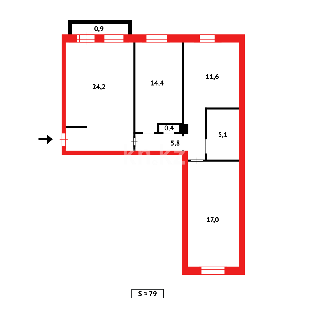 Продажа 3-комнатной квартиры, 79 м² в Темиртау - фото 18