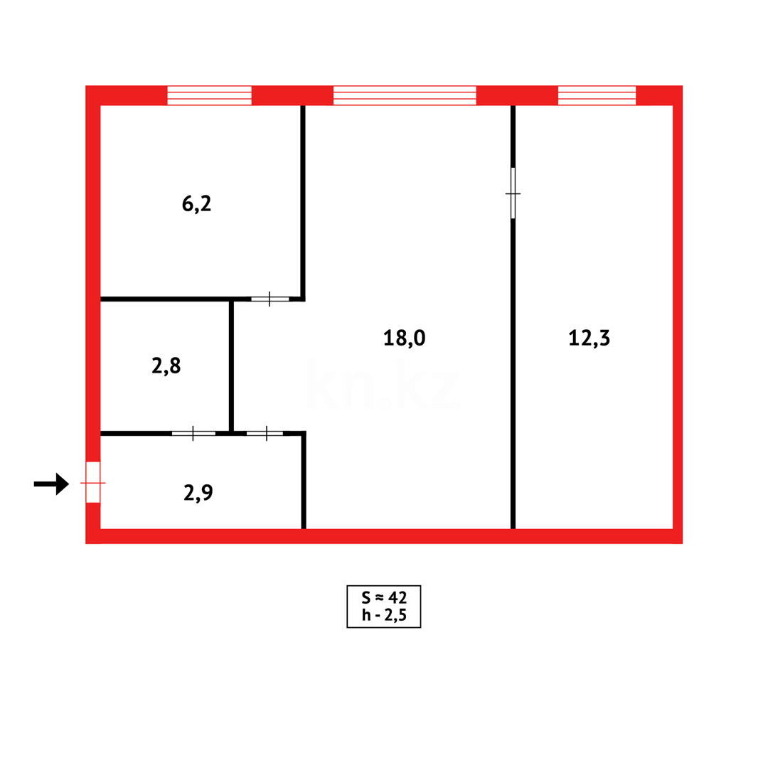Продажа 2-комнатной квартиры, 40 м² в Караганде - фото 10