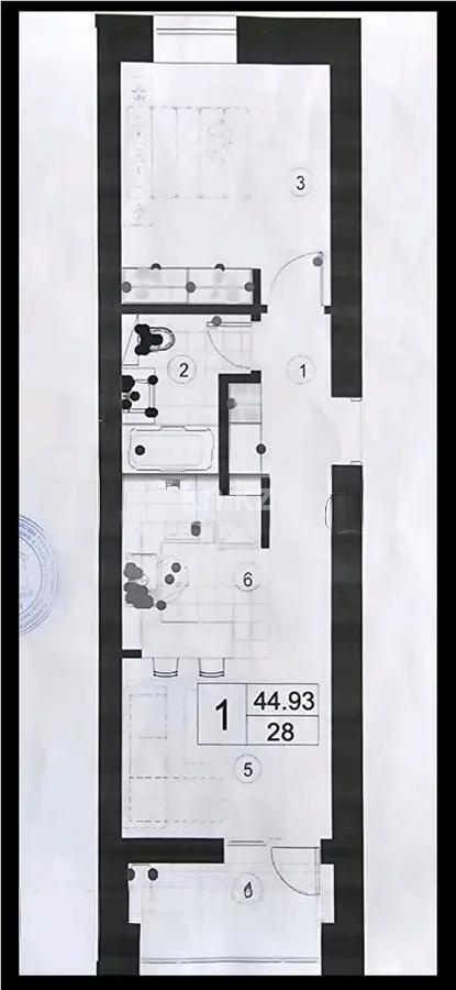 Продажа 1-комнатной квартиры, 44.93 м², ул. Шаймерденова, дом  3 стр в Астане