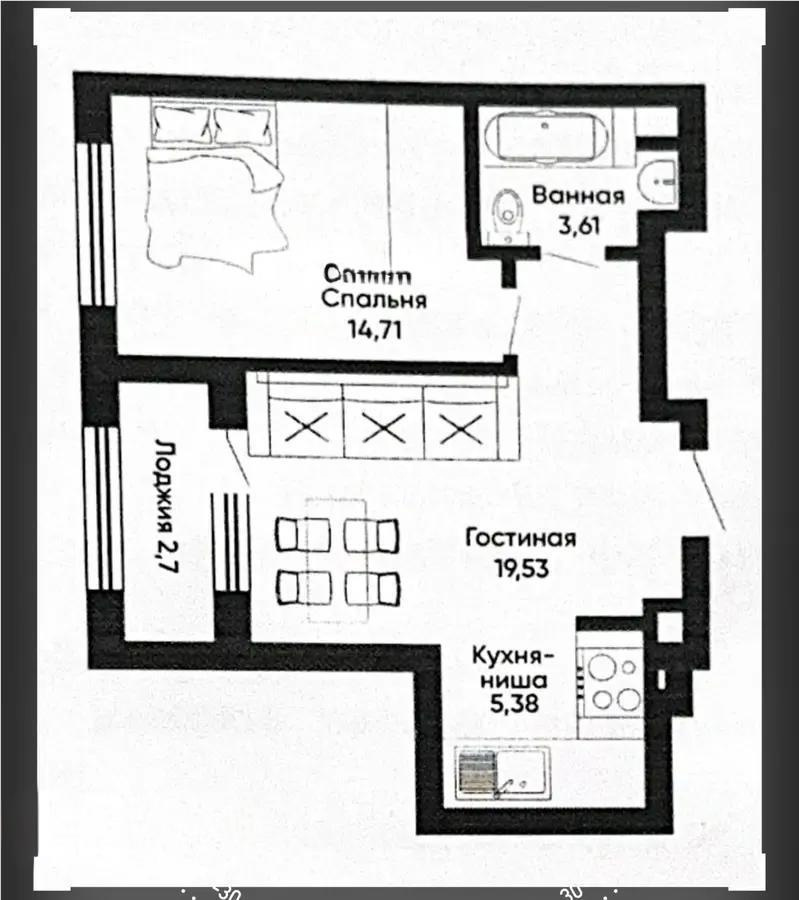 Продажа 2-комнатной квартиры, 45 м² в Астане - фото 2