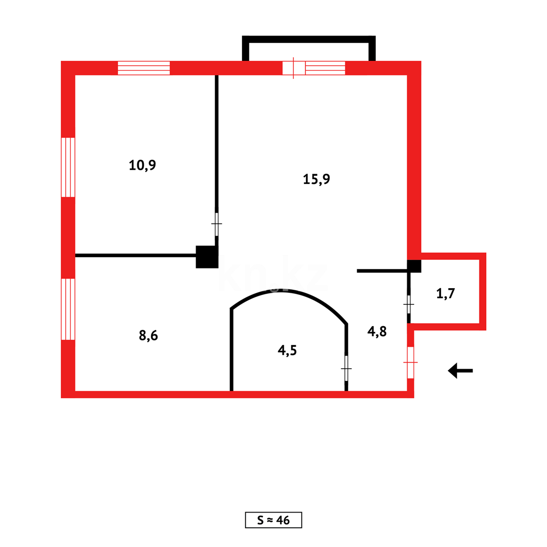 Продажа 2-комнатной квартиры, 46 м², ул. Мустафина в Караганде - фото 13