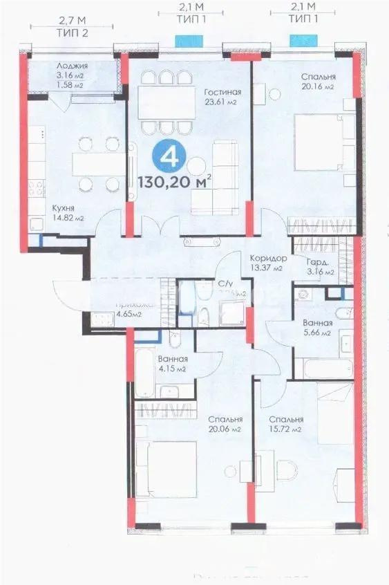 Продажа 4-комнатной квартиры, 130 м² в Астане - фото 6