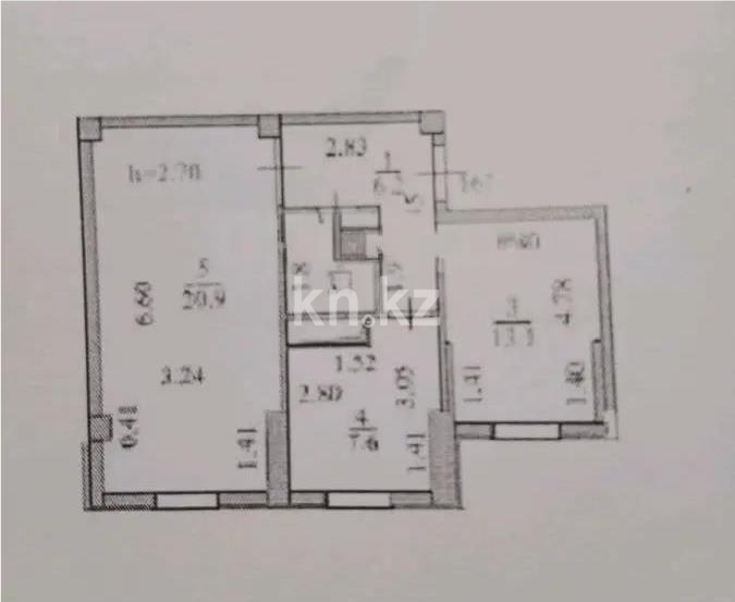 Продажа 2-комнатной квартиры, 50.9 м² в Астане
