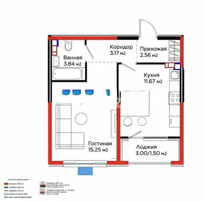 Продажа 1-комнатной квартиры, 37.7 м² в Алматы