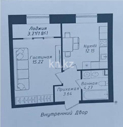 Продажа 1-комнатной квартиры, 37 м² в Астане - фото 2