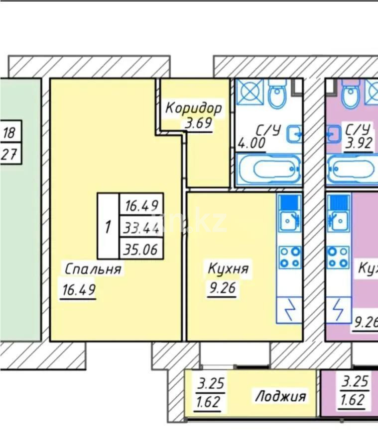 Продажа 2-комнатной квартиры, 35 м², ул. Тынышбайулы, дом  6 стр в Астане