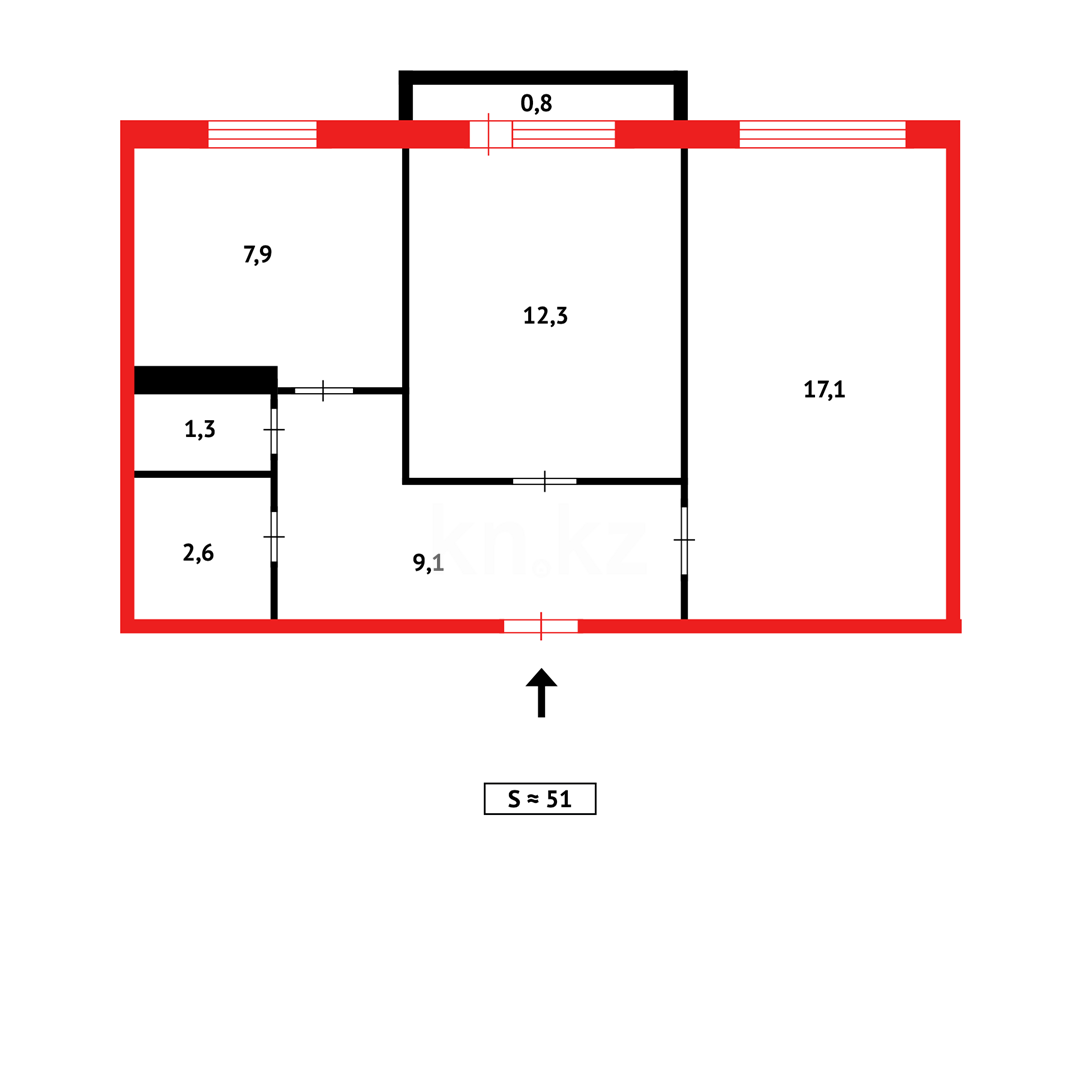 Продажа 2-комнатной квартиры, 54 м² в Темиртау - фото 8