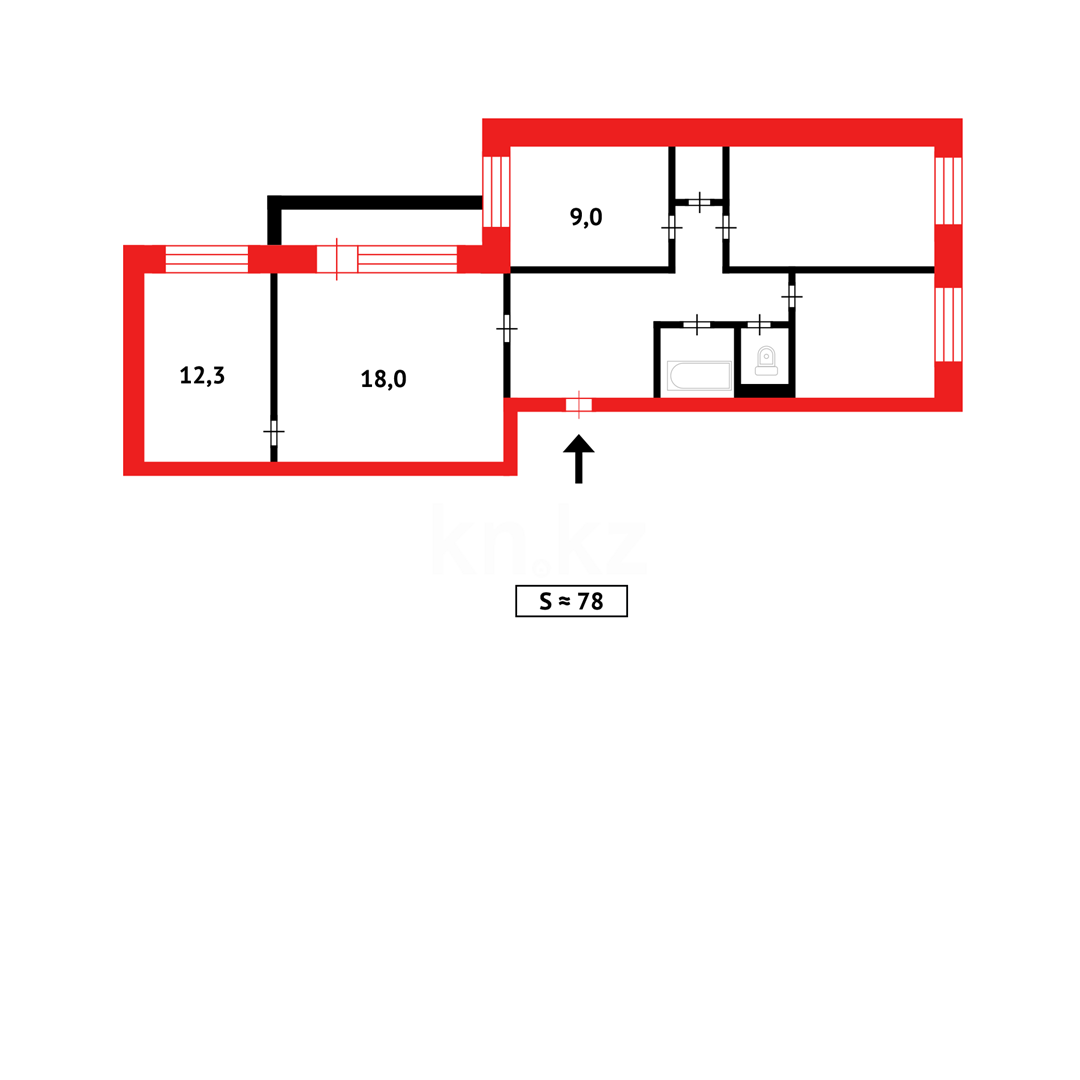 Продажа 4-комнатной квартиры, 80 м² в Караганде - фото 22