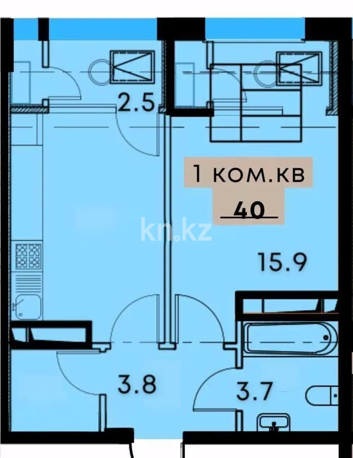 Продажа 1-комнатной квартиры, 40 м², ул. Сулейменова, дом  30 в Алматы