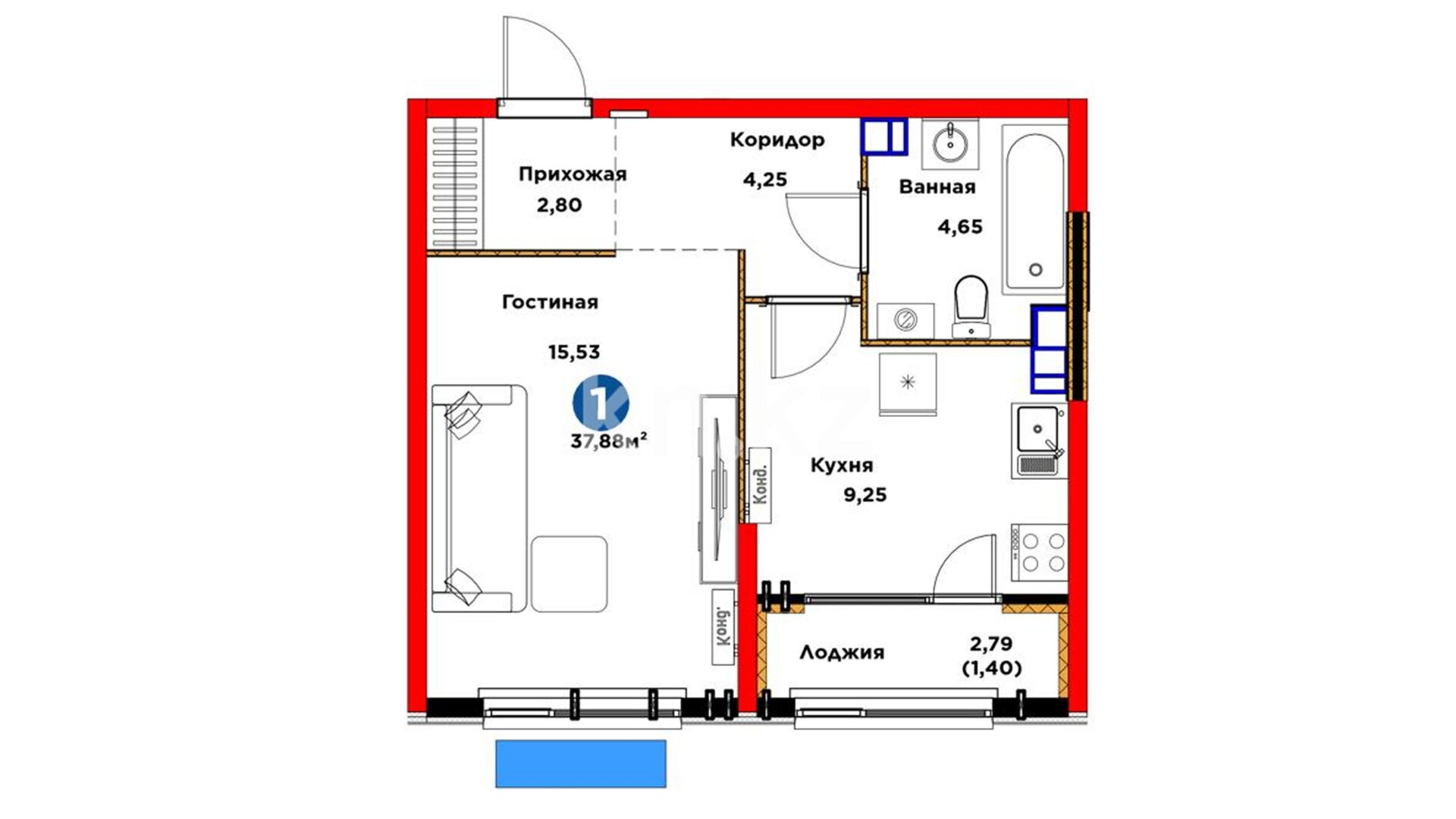 ЖК Dream City. Eco, 1-комнатная, цена 28 569 096 ₸, 754 200 ₸&nbsp;/&nbsp;м²