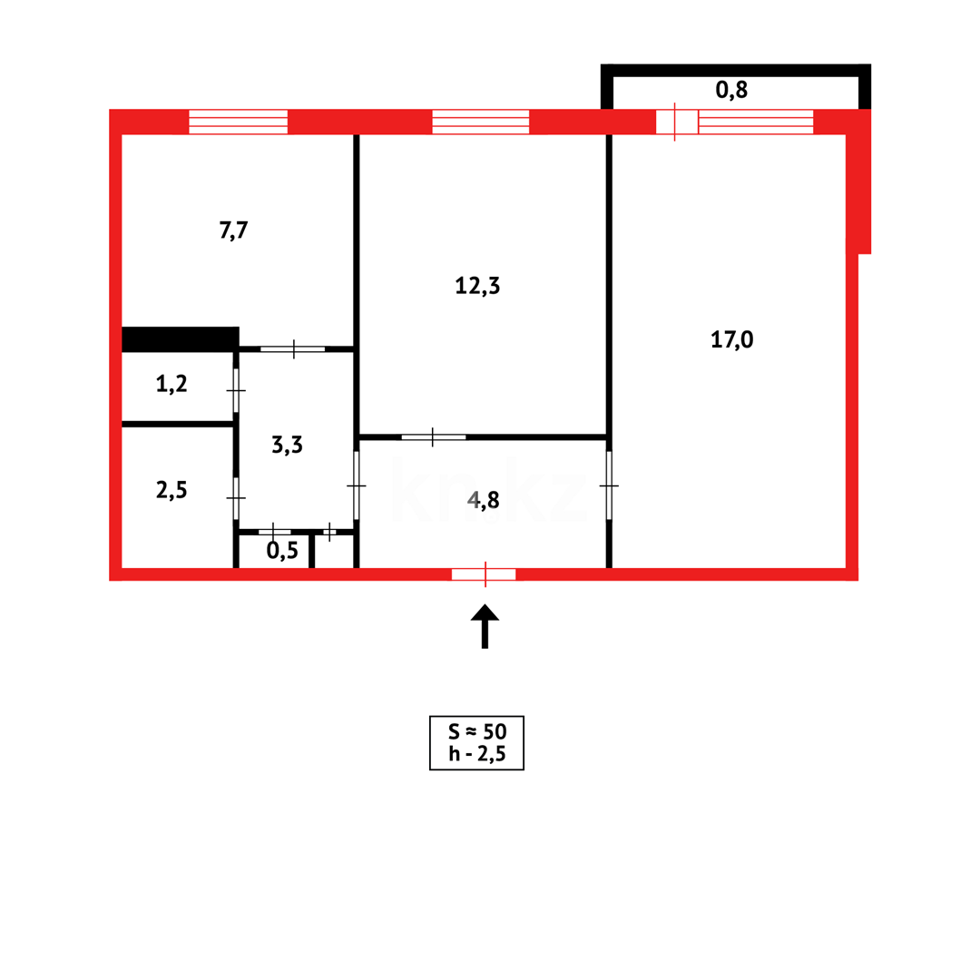 Продажа 2-комнатной квартиры, 50 м², пр. Металлургов в Темиртау - фото 7