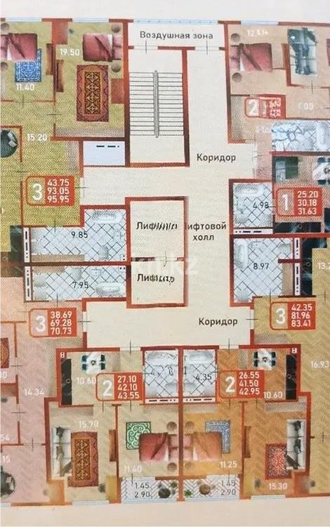 Продажа 2-комнатной квартиры, 43.42 м² в Астане