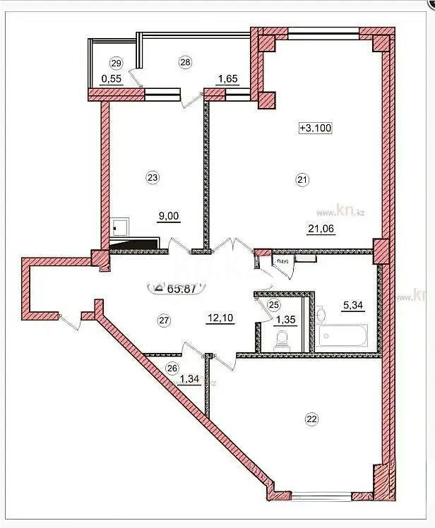 Продажа 2-комнатной квартиры, 66 м² в Астане - фото 4