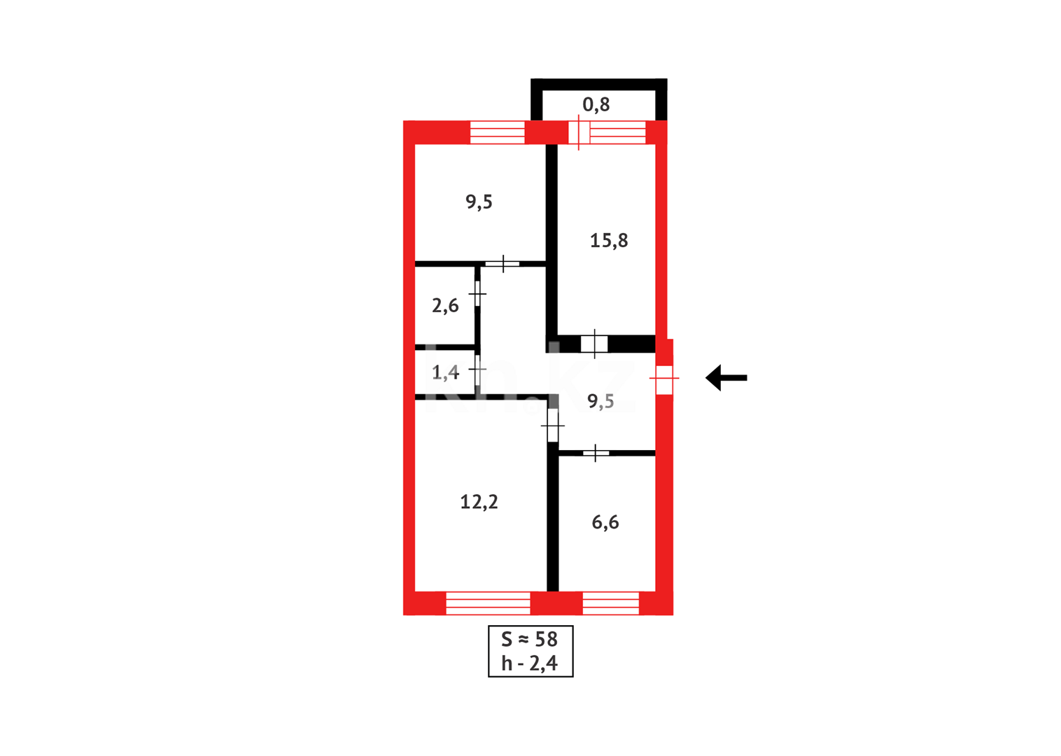 Продажа 3-комнатной квартиры, 58.4 м² в Сарани - фото 17