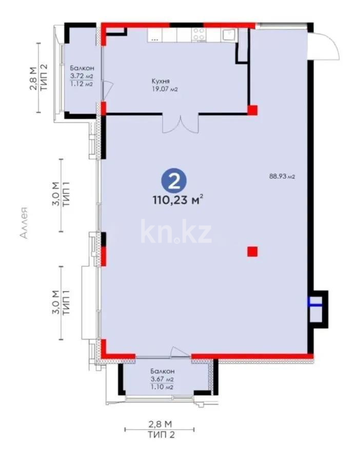 Продажа 3-комнатной квартиры, 112 м², мкр-н Мирас, дом  116 в Алматы