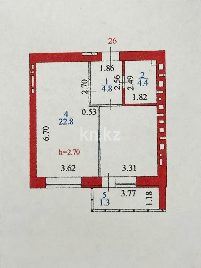 Продажа 1-комнатной квартиры, 46.5 м² в Астане - фото 5