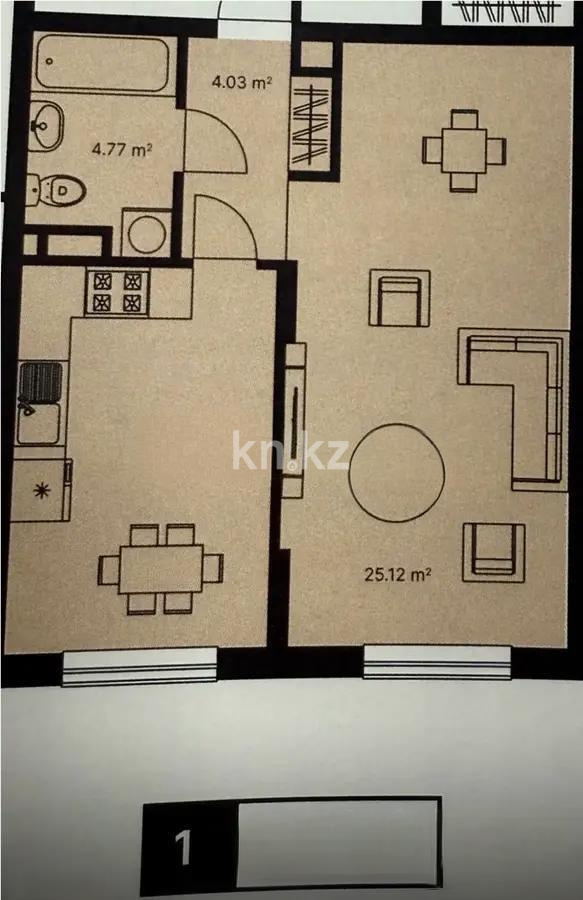 Продажа 1-комнатной квартиры, 48.49 м², ул. Сейдимбека, дом  102 стр в Алматы - фото 2