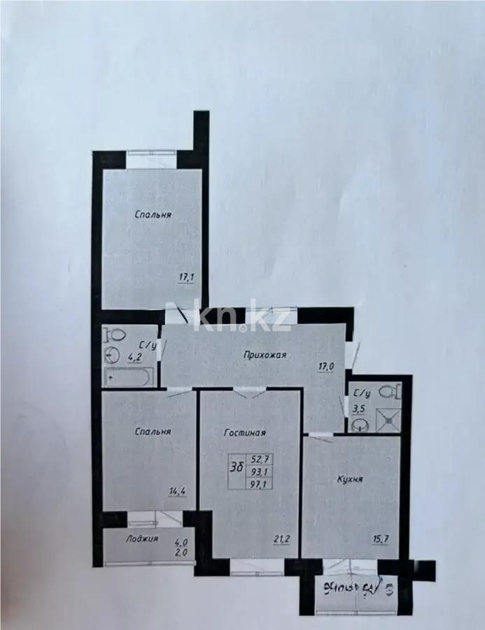 Продажа 3-комнатной квартиры, 97.1 м² в Астане