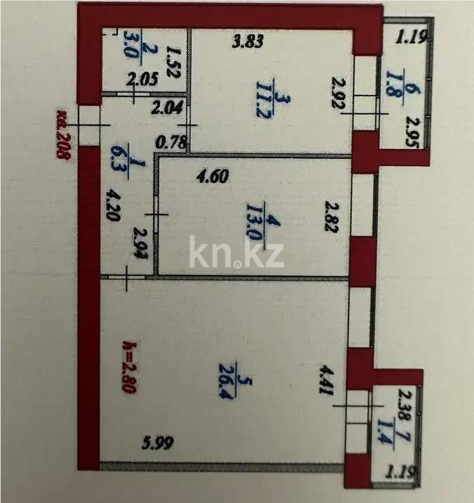 Продажа 2-комнатной квартиры, 63.1 м² в Астане - фото 7
