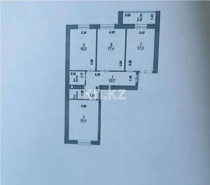Продажа 3-комнатной квартиры, 94.3 м² в Астане
