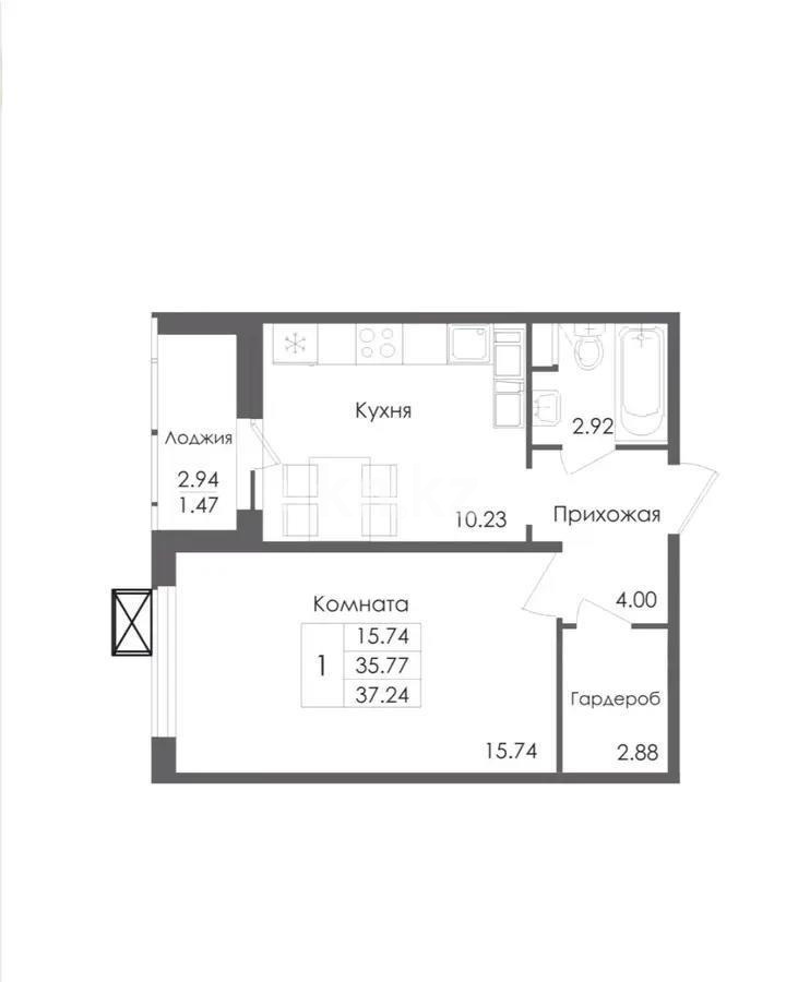 Продажа 1-комнатной квартиры, 37 м², ул. Е-117, дом  45 стр в Астане - фото 2