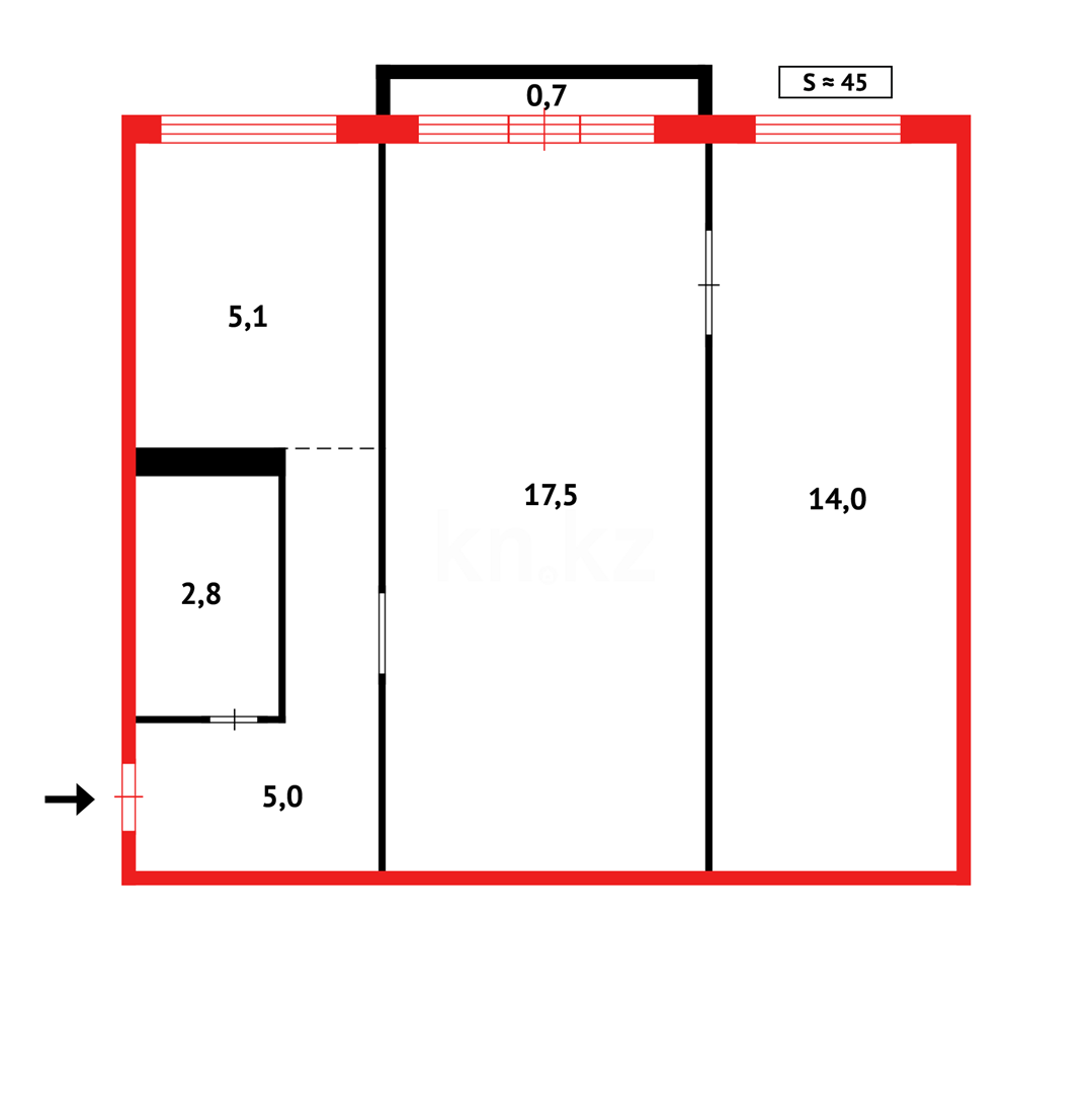 Продажа 2-комнатной квартиры, 46 м², мкр-н 12 в Караганде - фото 8