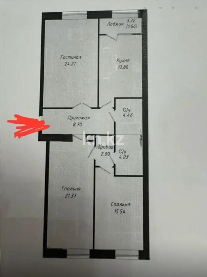 Продажа 3-комнатной квартиры, 96 м², ул. Е-15, дом  13 в Астане - фото 3