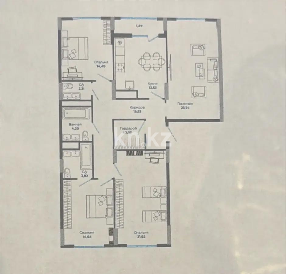 Продажа 4-комнатной квартиры, 120 м², ул. Сыганак, дом  28 в Астане