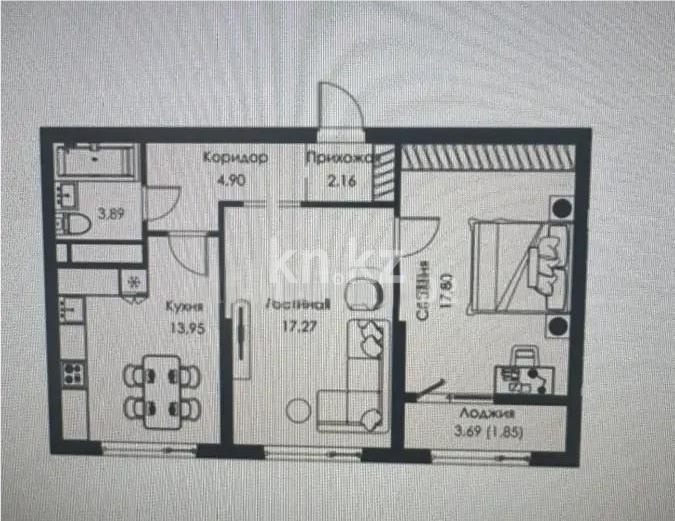 Продажа 2-комнатной квартиры, 61.8 м², ул. Ботакоз, дом  17а в Алматы