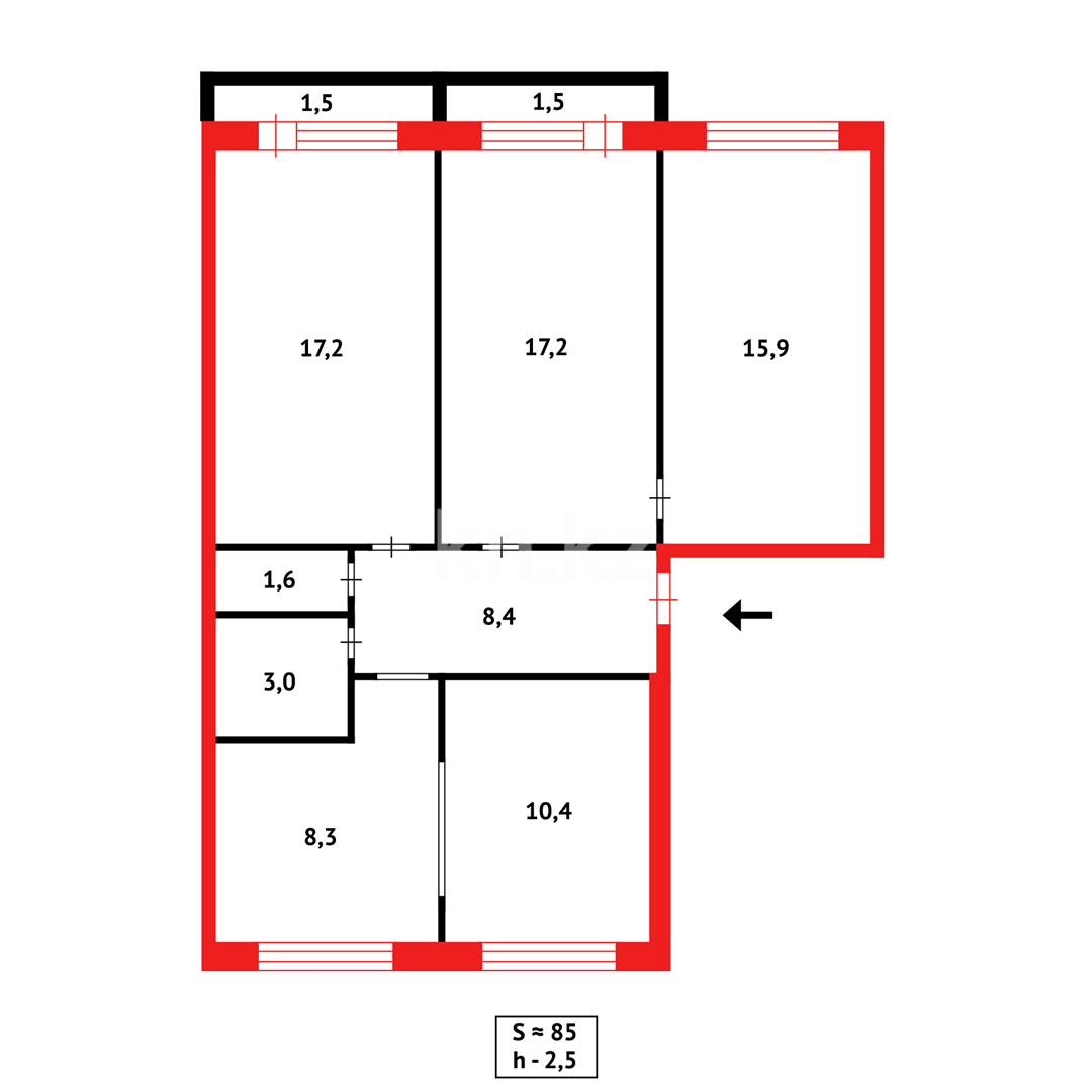 Продажа 4-комнатной квартиры, 82 м², ул. Караганды в Темиртау - фото 17