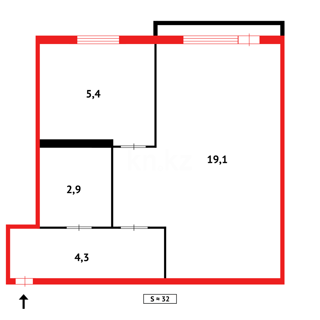 Продажа 1-комнатной квартиры, 32 м² в Караганде - фото 11