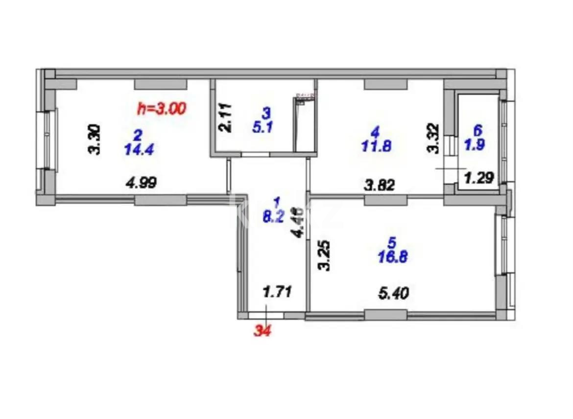 Продажа 2-комнатной квартиры, 57.5 м² в Астане - фото 3