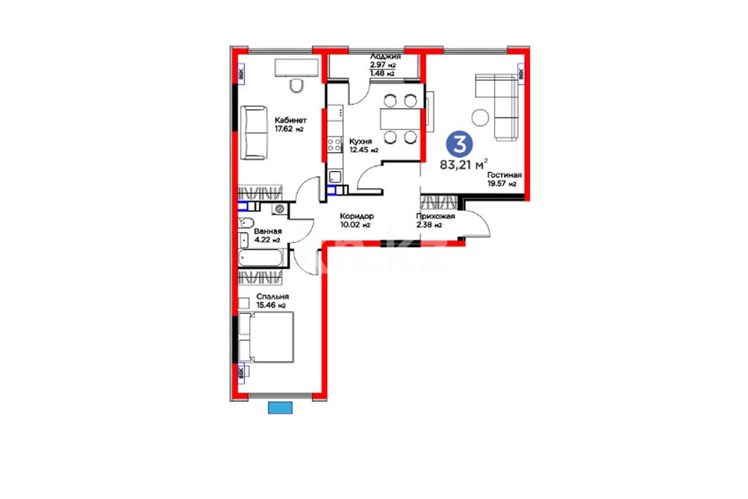 ЖК Dream City. Eco, 3-комнатная, цена 51 584 000 ₸, 620 000 ₸&nbsp;/&nbsp;м²