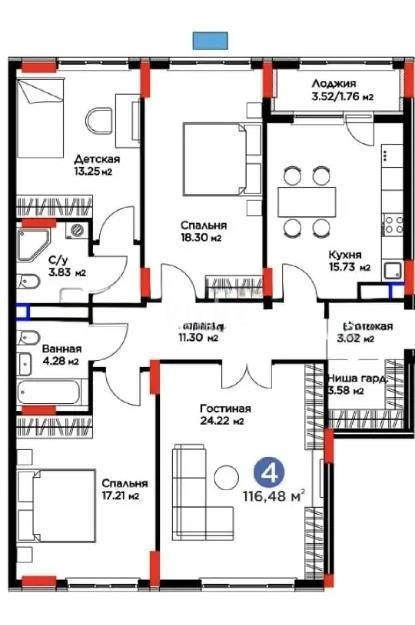Продажа 4-комнатной квартиры, 117 м² в Астане