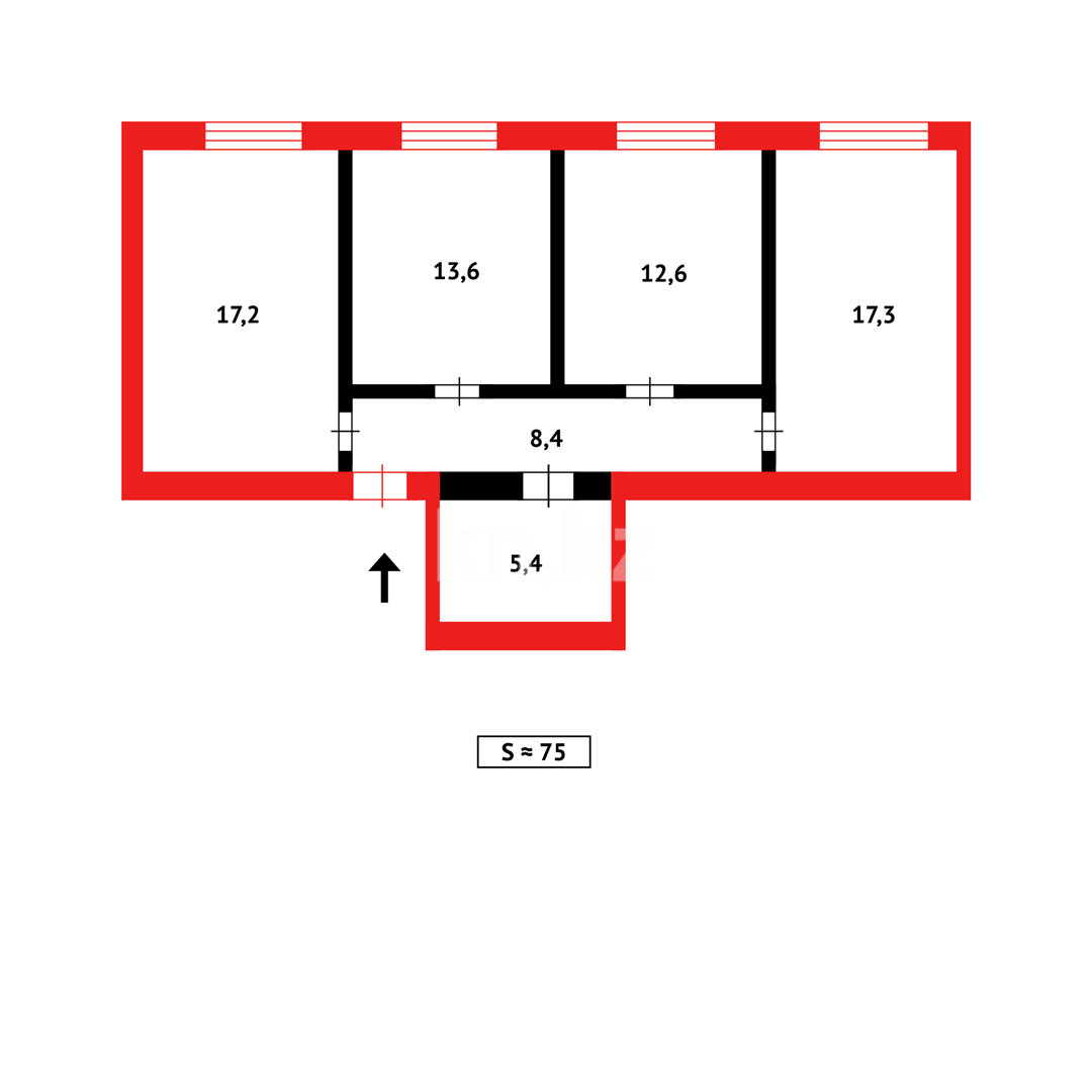 Продажа 3-комнатной квартиры, 74 м², ул. Дружбы в Караганде - фото 12