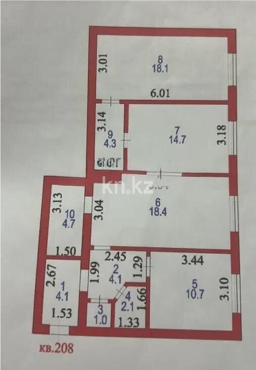 Продажа 3-комнатной квартиры, 82.2 м² в Астане
