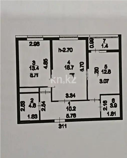 Продажа 2-комнатной квартиры, 64.8 м² в Астане
