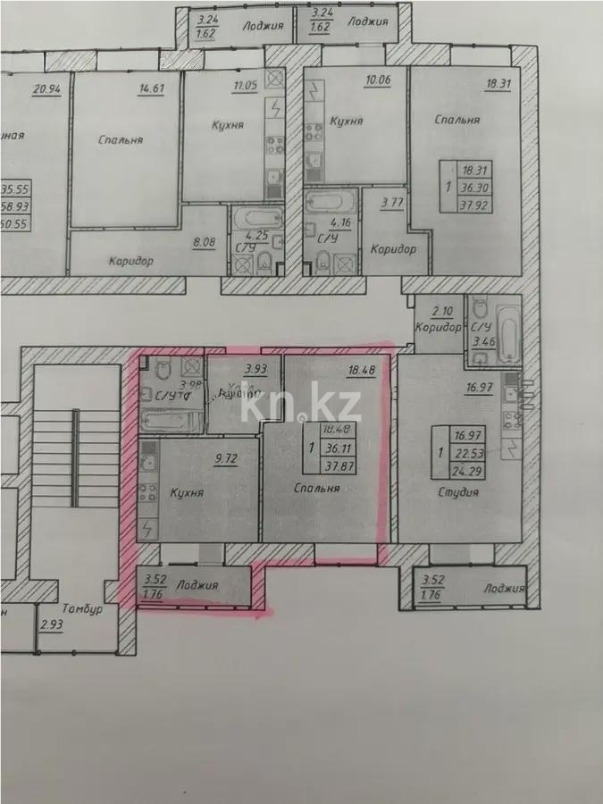 Продажа 1-комнатной квартиры, 38 м² в Астане