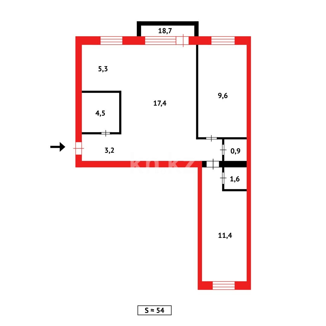 Продажа 3-комнатной квартиры, 55 м² в Караганде - фото 11