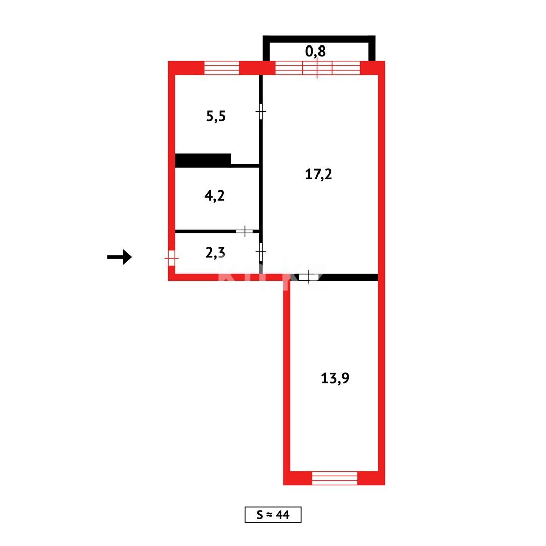 Продажа 2-комнатной квартиры, 43 м² в Темиртау - фото 7