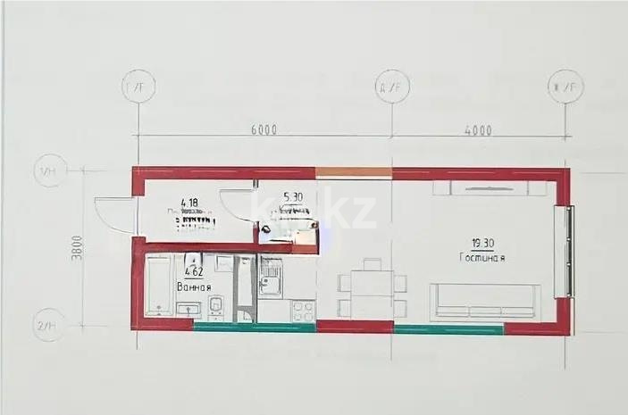 Продажа 1-комнатной квартиры, 33.4 м² в Алматы
