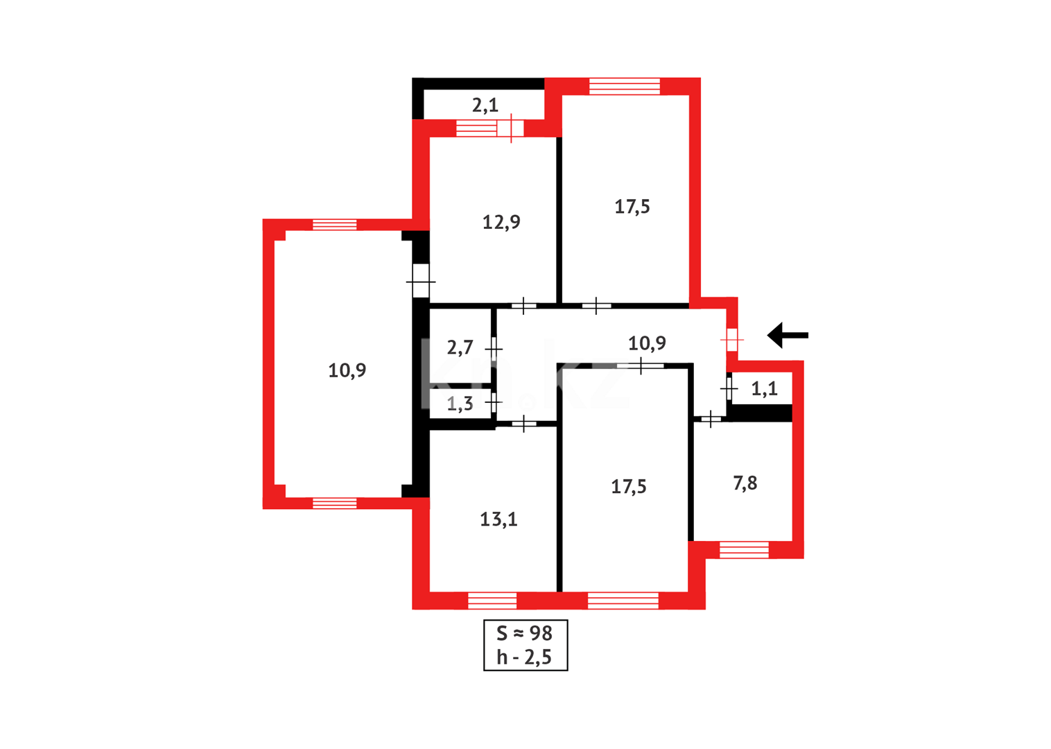 Продажа 4-комнатной квартиры, 97 м² в Темиртау - фото 22