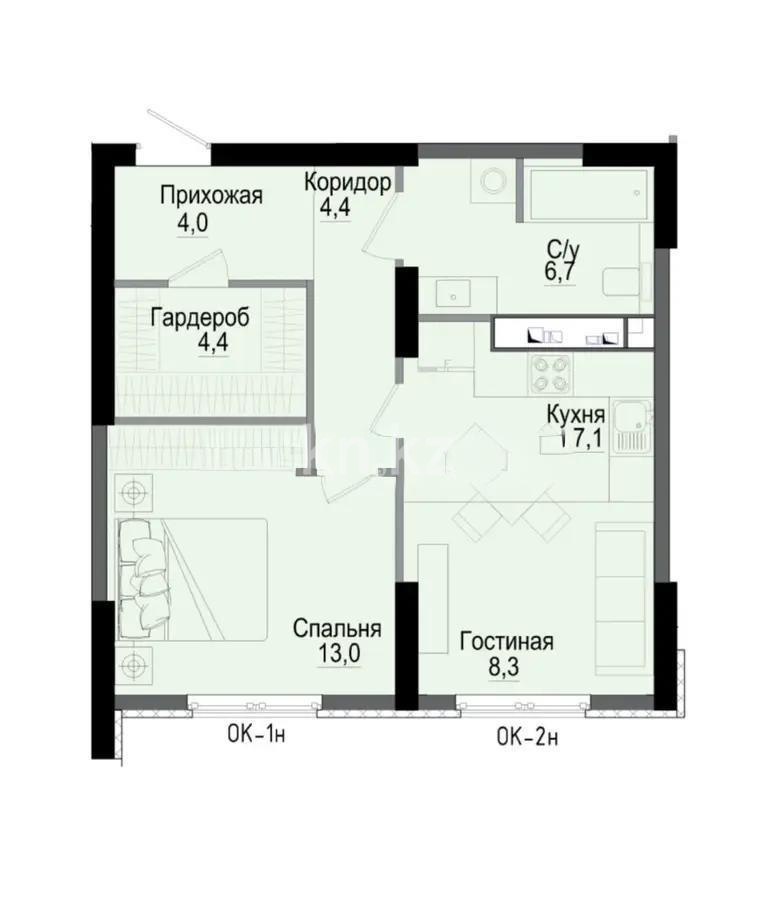 Продажа 2-комнатной квартиры, 50 м² в Алматы - фото 2