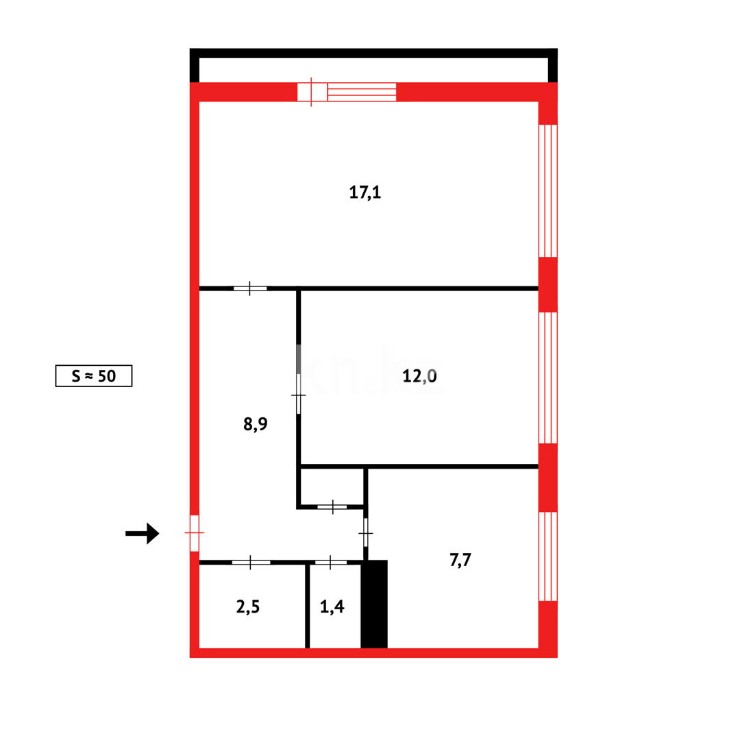 Продажа 2-комнатной квартиры, 50 м² в Темиртау - фото 15